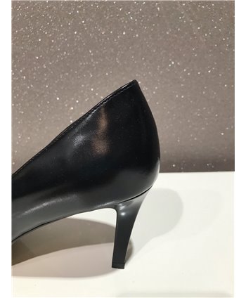 Anis fekete bőr cipő, 4 cm sarokkal