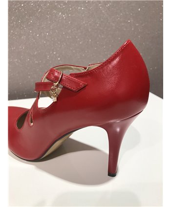 Anis piros keresztpántos cipő