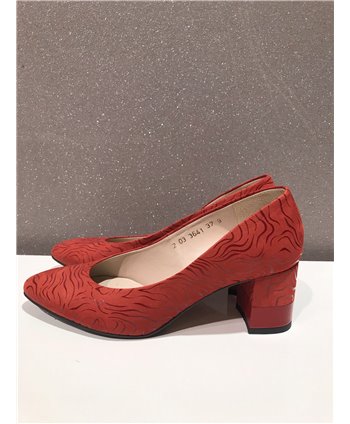 Anis piros nyomott mintás  cipő