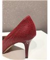Anis piros, anyagában nyomott mintás cipő